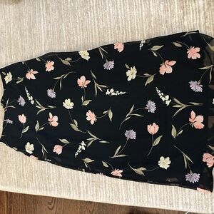 Floral Black Skirt